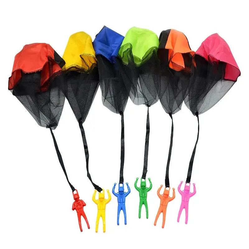 4pcs Color Random Hand Throwing Parachute Flying Toys for Children Educational Outdoor Games Sports Entertainment Sensory Play