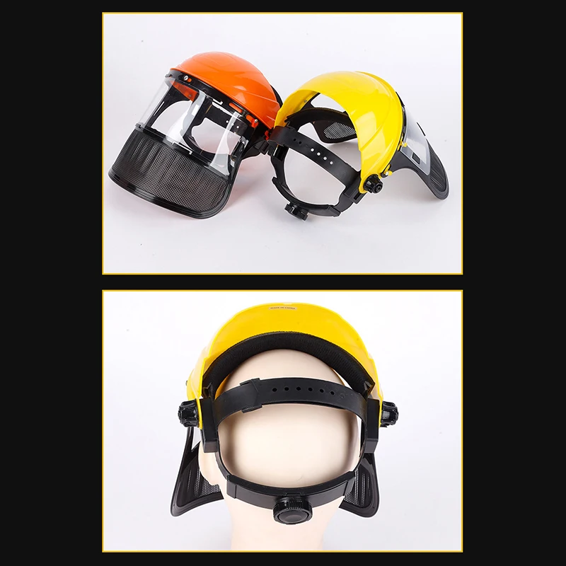 Garden Grass Trimmer Weed Wacker Safety Helmet Hat With Full Face Mesh Mask For Logging Brush Cutter Forestry Protection thumbnail 6