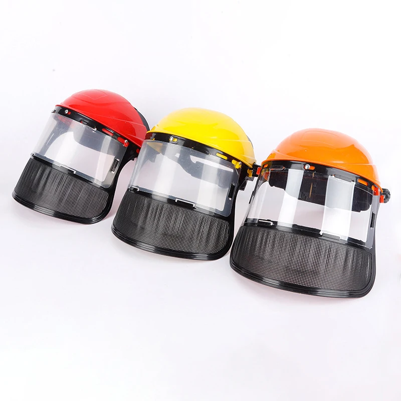 Garden Grass Trimmer Weed Wacker Safety Helmet Hat With Full Face Mesh Mask For Logging Brush Cutter Forestry Protection thumbnail 2