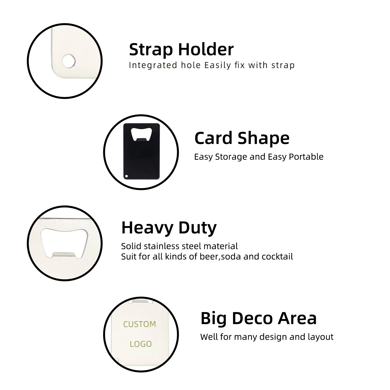 20Pcs Customize Card Shape S/S Beer Bottle Opener Stainless Steel Lever Pop Restaurant Customized Promotion Gift Logo Engrave thumbnail 2