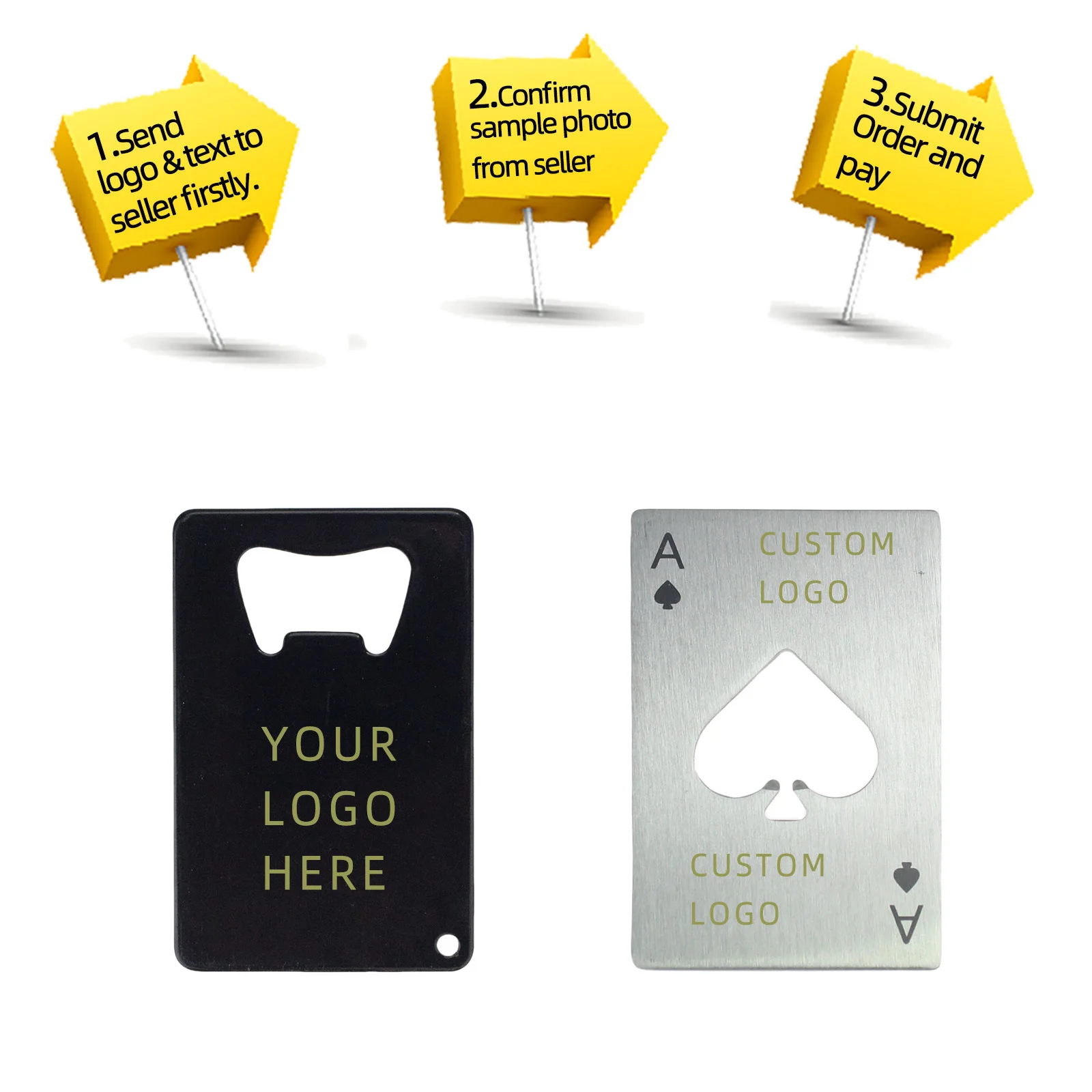 20Pcs Customize Card Shape S/S Beer Bottle Opener Stainless Steel Lever Pop Restaurant Customized Promotion Gift Logo Engrave thumbnail 4