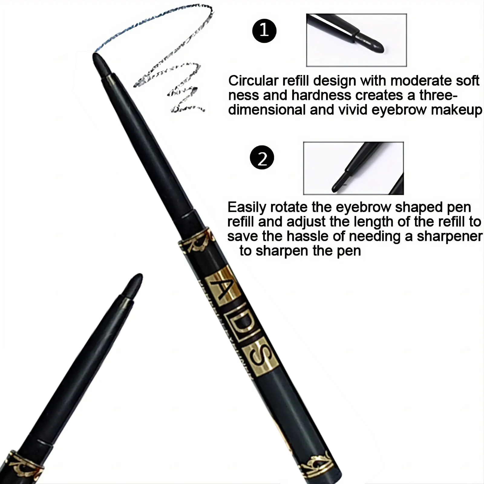 3PCS/9PCS Long-Lasting Waterproof Black Eyeliner Pencil -Smudge-Proof Sweat-Resistant for Bold Eye Makeup, ldeal Gift thumbnail 3