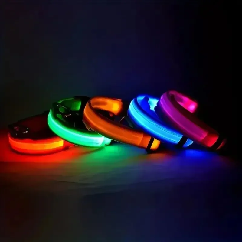 Light Up LED Pet Dog Collar Safety Night Walking Flashing Glow In The Dark LED Pet Dog Battery Collar Small Medium Large Dog thumbnail 5
