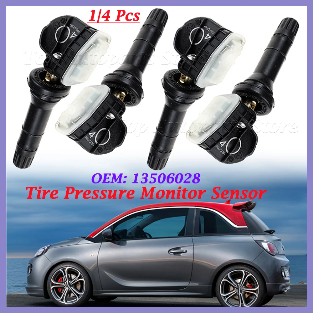 1/4Pcs Tire Pressure Monitor Sensor 13506028 TPMS For Opel Adam Ampera Antara Astra J k Corsa D Insignia Meriva B Mocha Zafira C thumbnail 2