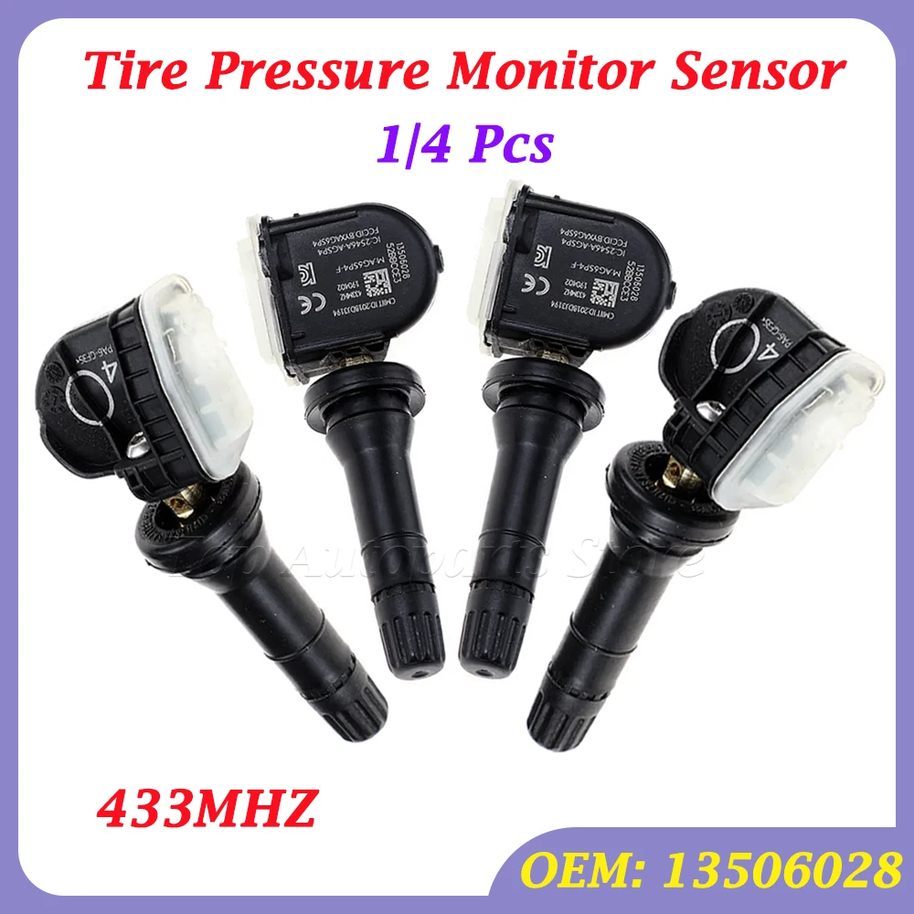 1/4Pcs Tire Pressure Monitor Sensor 13506028 TPMS For Opel Adam Ampera Antara Astra J k Corsa D Insignia Meriva B Mocha Zafira C