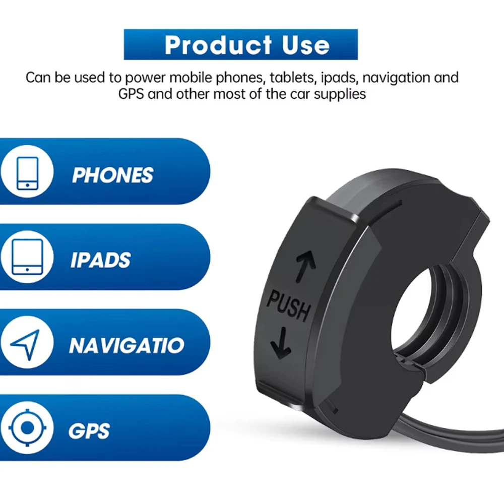 48W Motorcycle Fast Charger QC3.0 18W PD 30W Handlebar Charging Bracket Waterproof Bike Phone Charger 12/24V Socket Adapter thumbnail 3