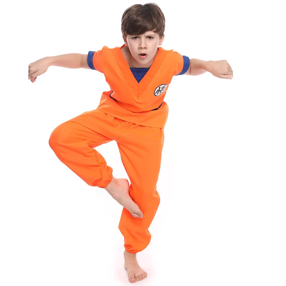 Boys Girls Halloween Son Goku Cosplay Costumes For Kids Outfit Bodysuit Men Krillin Training Clothes Saiyan Outfits Wig Dress Up thumbnail 6