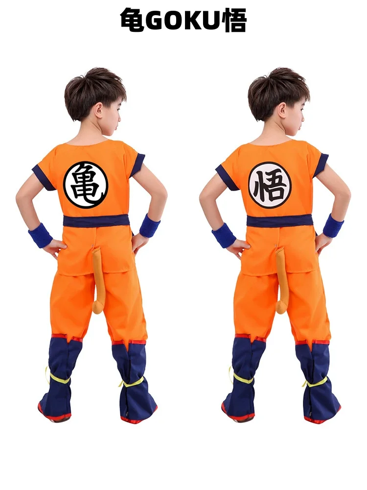 Boys Girls Halloween Son Goku Cosplay Costumes For Kids Outfit Bodysuit Men Krillin Training Clothes Saiyan Outfits Wig Dress Up thumbnail 2