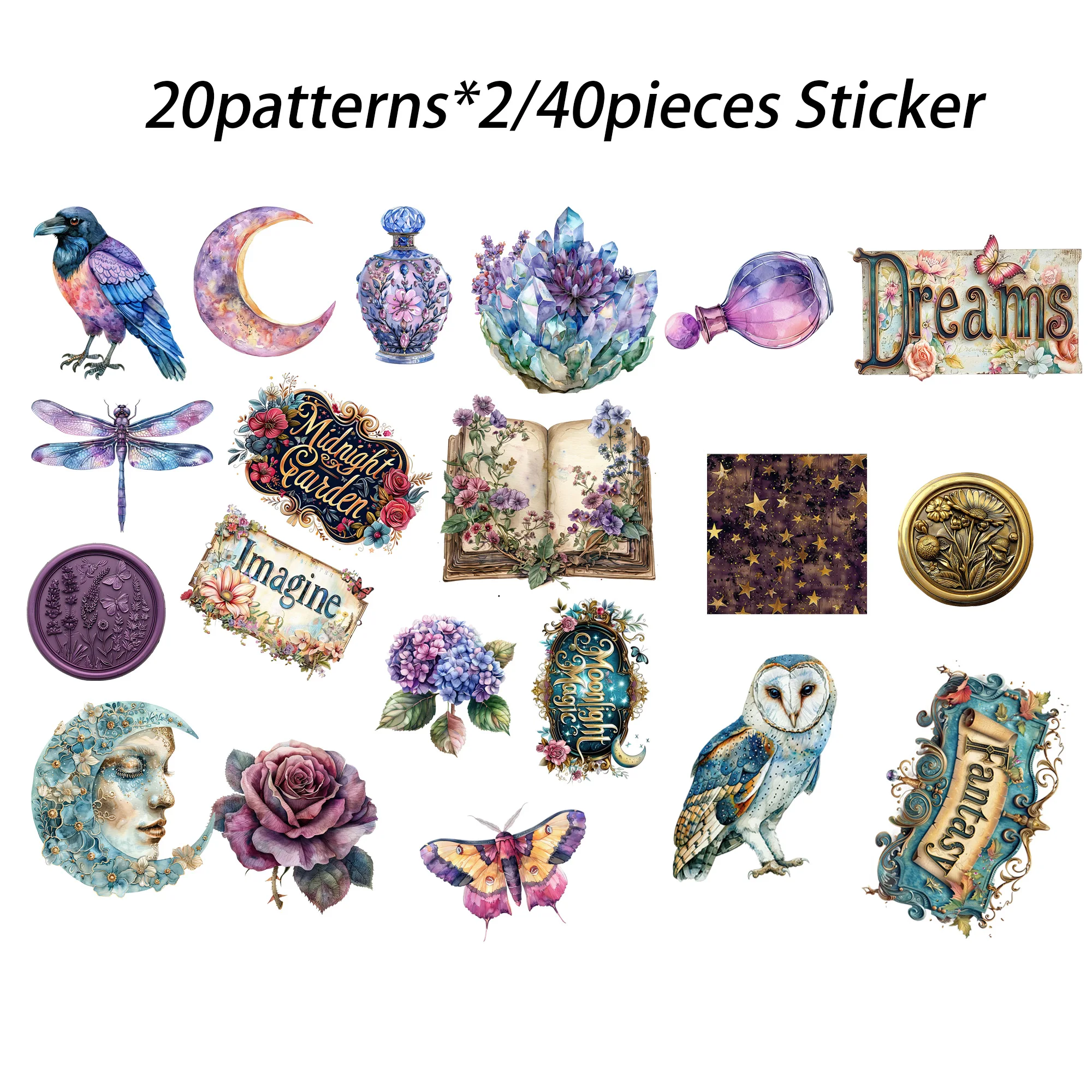 52pieces Gothic Midnight Garden Scrapbook Background Paperpads Set With Sticker,Perfect for Arts Crafts,Holiday Party,Scrapbook thumbnail 5