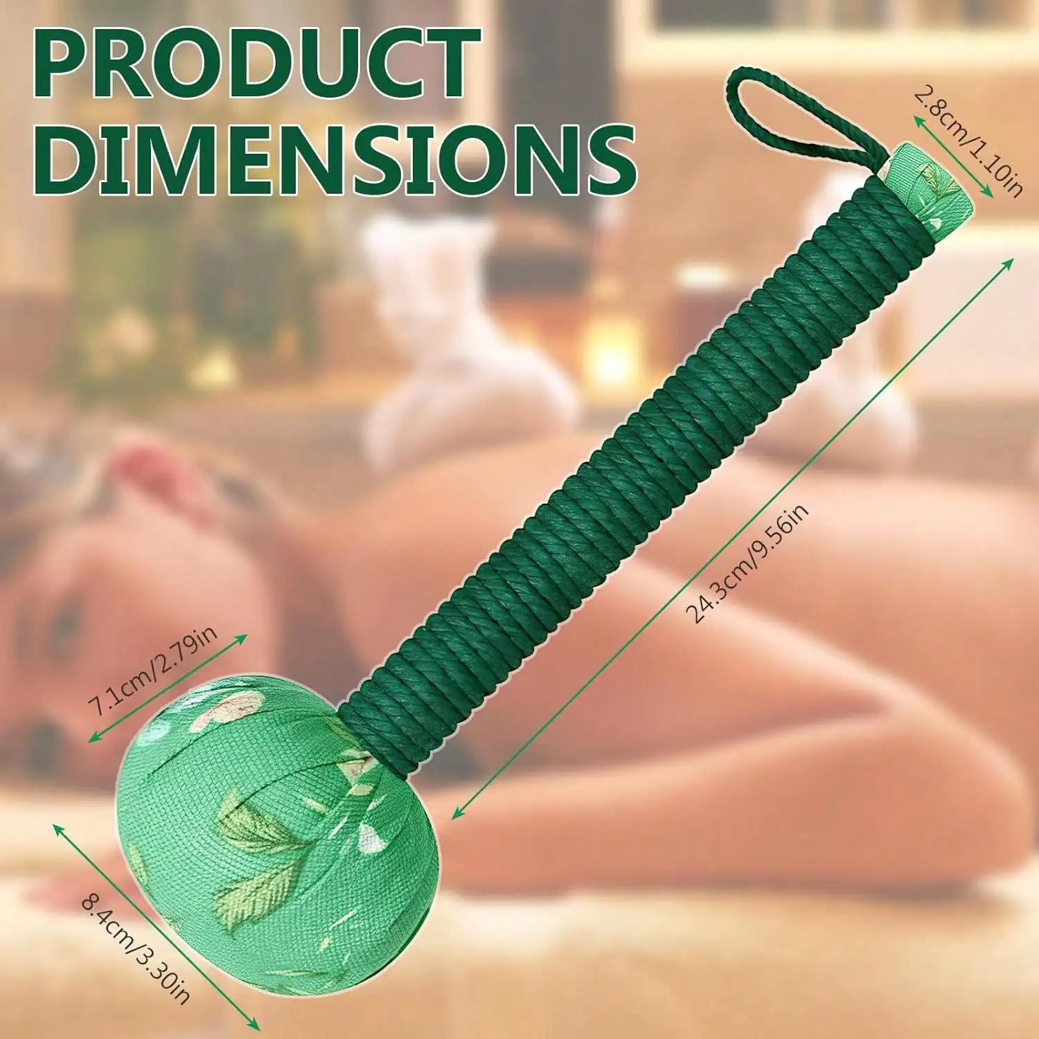 Long-Handled Wormwood Massage Hammer for Lymphatic Drainage - Manual Full Body & Back Relief, Stress Reduction, Nylon Material thumbnail 4