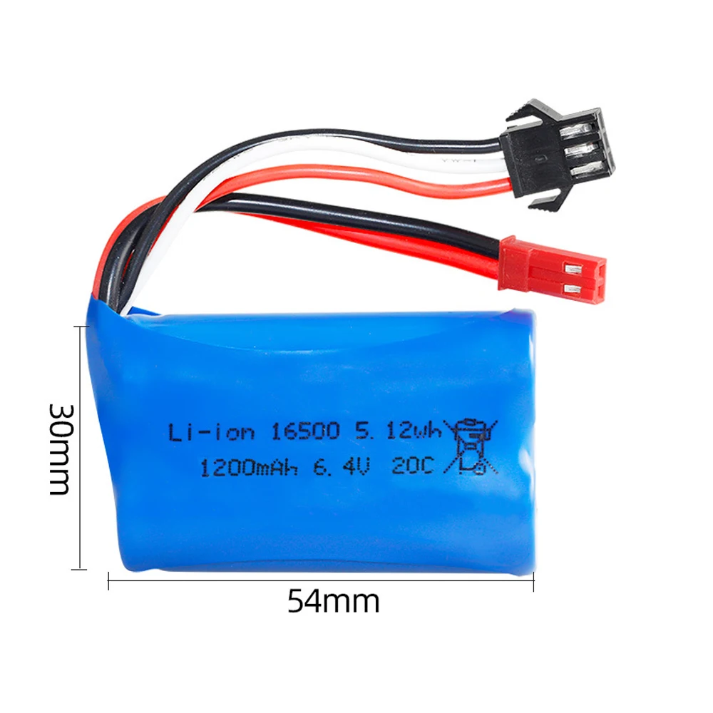6.4V 1200mah 16500 Li-ion Battery for wltoys L959 18628 18629 18428 18429 Remote Control toys Car Boat Trucks Spare Parts thumbnail 5