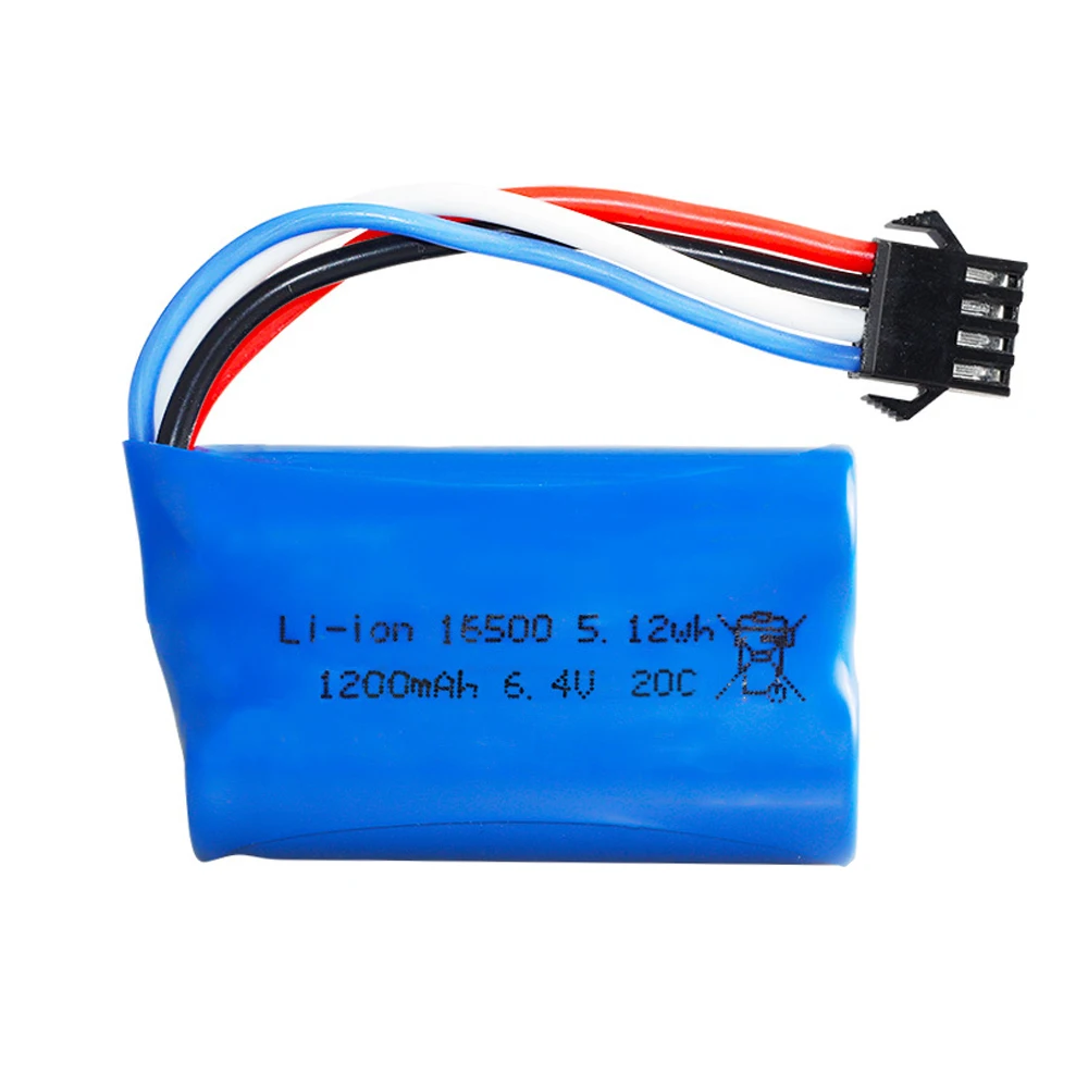 6.4V 1200mah 16500 Li-ion Battery for wltoys L959 18628 18629 18428 18429 Remote Control toys Car Boat Trucks Spare Parts thumbnail 2