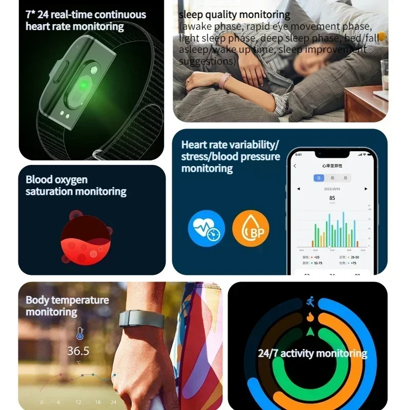 2208A Smart Bracelet Heart Rate Blood Pressure Monitor Pedometer Sport Fitness Tracker for Men Women Electronic Bracelet thumbnail 5