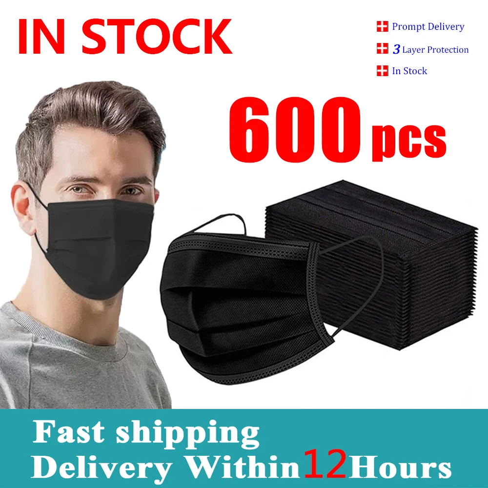 Disposable surgical Filter Mask mouth Face mask Breathable Black Adults Masks mascarillas quirurgicas homologadas Medical mask