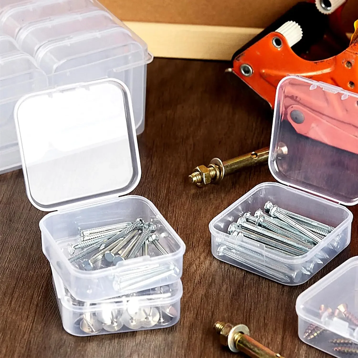 Bead Organizers Container Plastic Storage Case Mini Bead Holder Boxes with Lid Sticker for Beading Craft Jewelry Making Supplies thumbnail 2