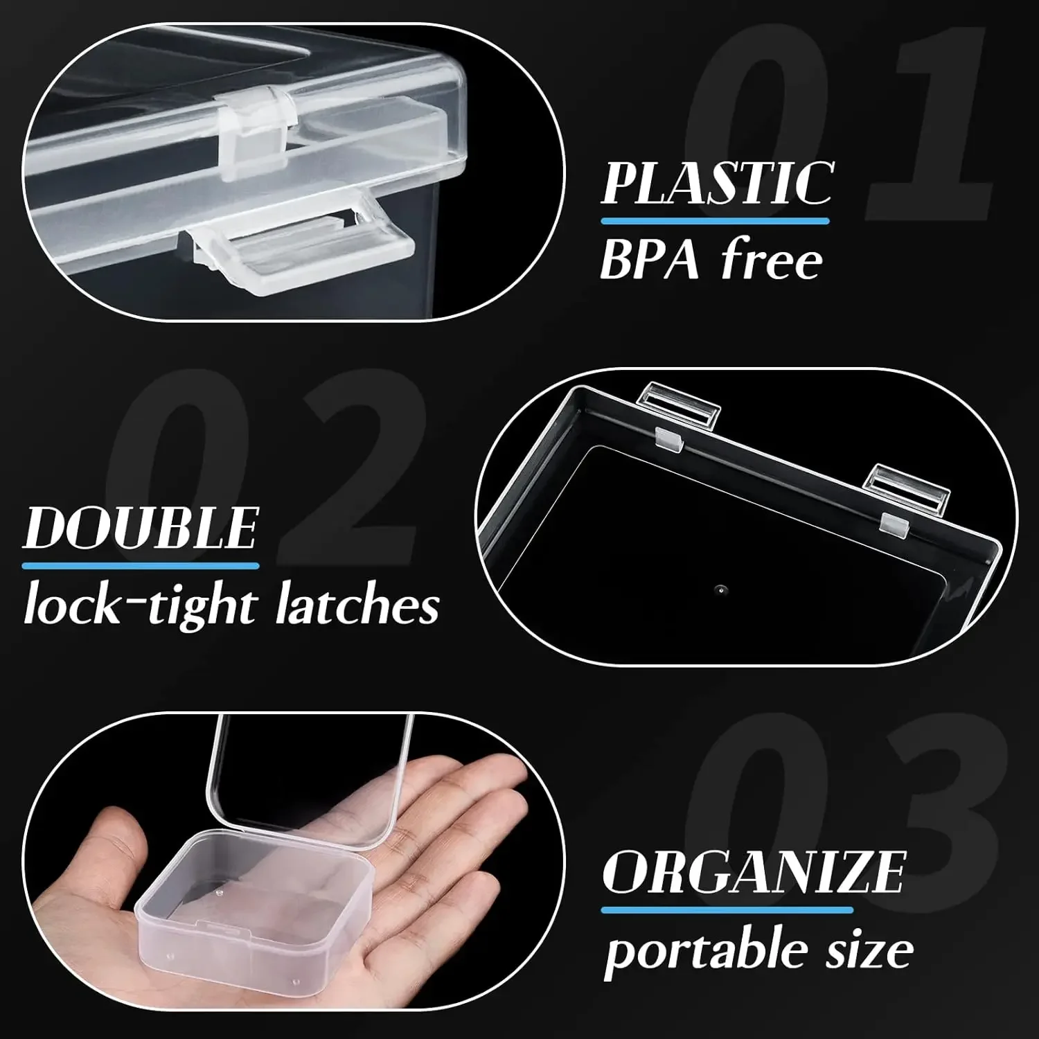 Bead Organizers Container Plastic Storage Case Mini Bead Holder Boxes with Lid Sticker for Beading Craft Jewelry Making Supplies thumbnail 5