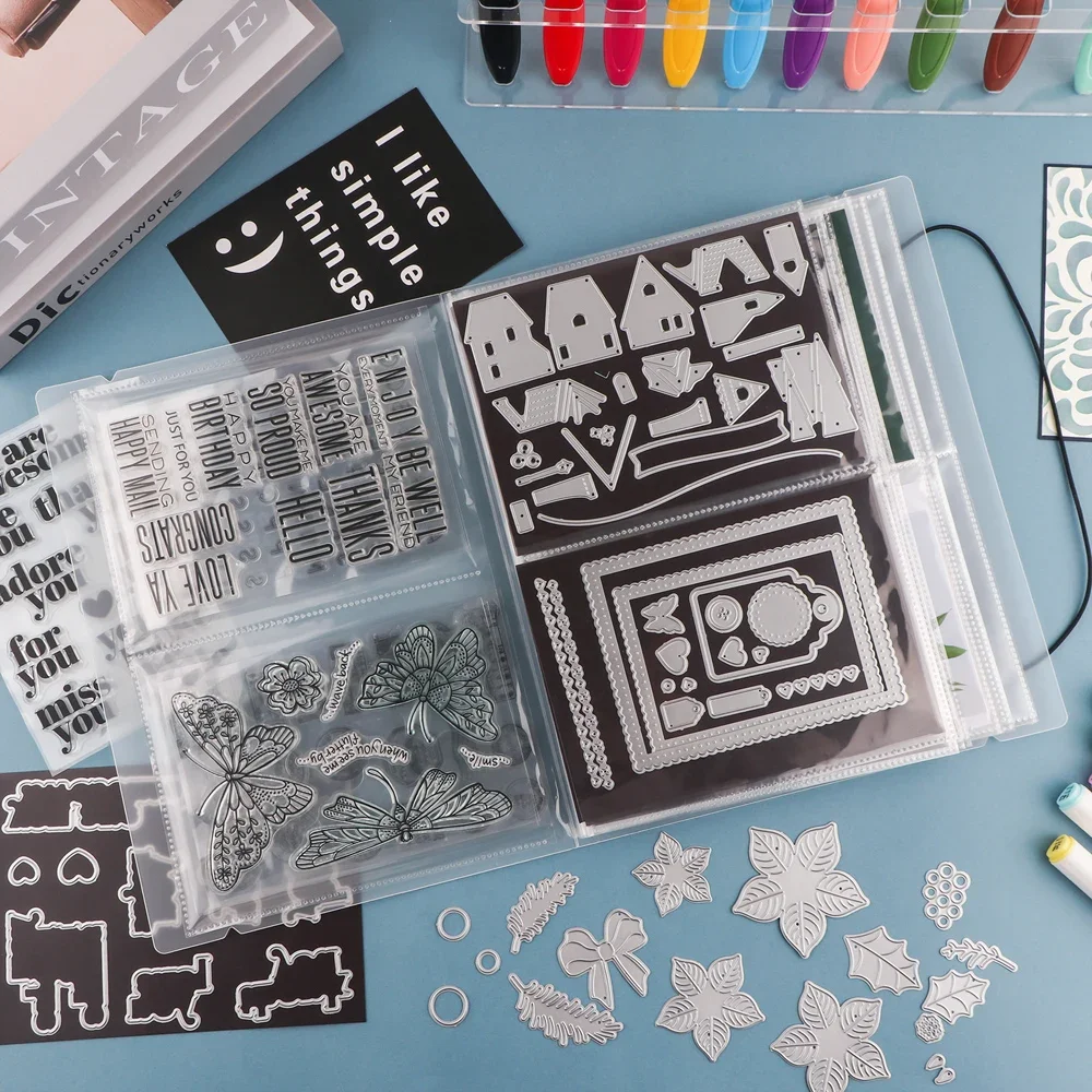 Large Clear Stamp&Cutting Dies Storage Book Organizer Folder Pockets/0.3mm Magnetic Sheets For Organizer Storage Book 8.1x11inch thumbnail 3