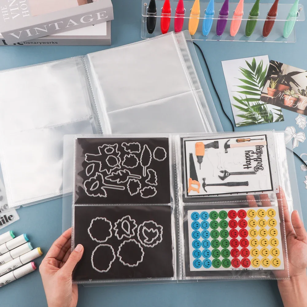 Large Clear Stamp&Cutting Dies Storage Book Organizer Folder Pockets/0.3mm Magnetic Sheets For Organizer Storage Book 8.1x11inch thumbnail 4