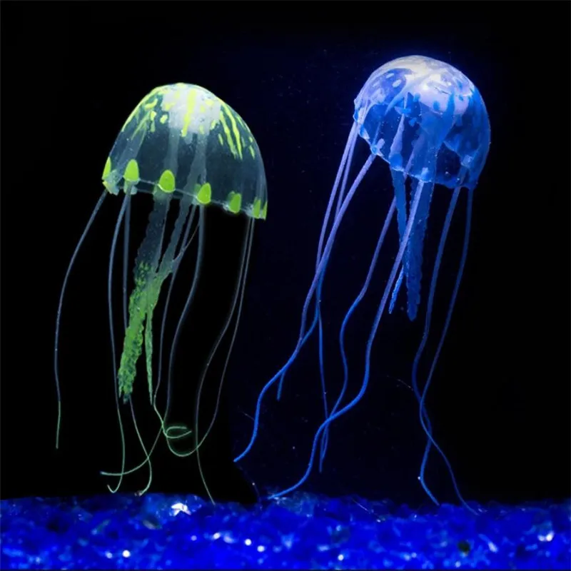 Colorful Artificial Glowing Effect Jellyfish Fish Tank Aquarium Decor Mini Submarine Ornament Decoration Aquatic Pet Supplies thumbnail 3