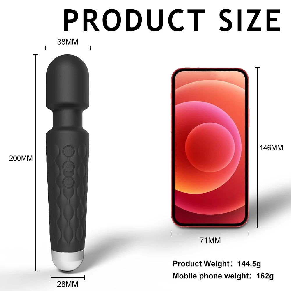 Powerful Vibrator Women's Magic Wand USB Rechargeable Waterproof Massager Clitoral G-Spot Vibrator Sex Toy Suitable for Adults thumbnail 6