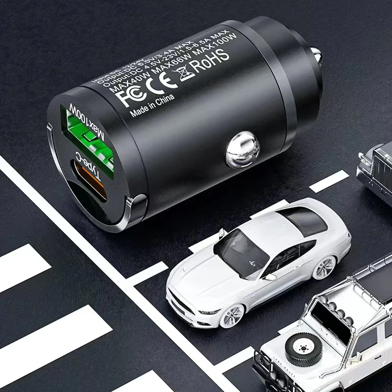 100W USB Car Charger Lighter Fast Charging USB Type C Car Phone Charger Adapter for iPhone Xiaomi Samsung Quick Charge 3.0 QC3.0 thumbnail 3