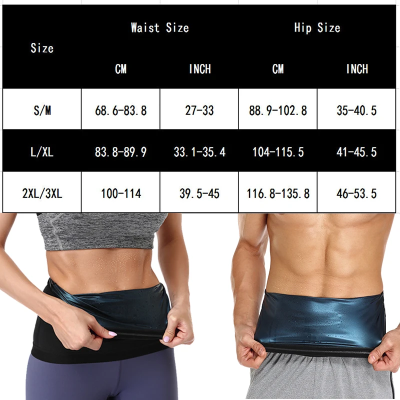 Men Sauna Sweat Belt Waist Trainer Slimming Body Shaper Abdomen Reducer Fat Burning Women Fitness Belly Band Cincher Shapewear thumbnail 2