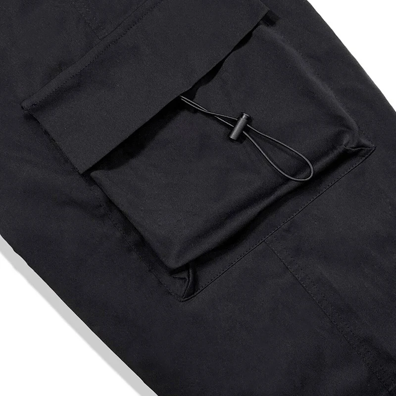 Men's Casual Cargo Pants Fashion Streetwear Classic Man Straight Wide-leg Pants Drawstring Workwear Trendy Loose Cargo Trousers thumbnail 6