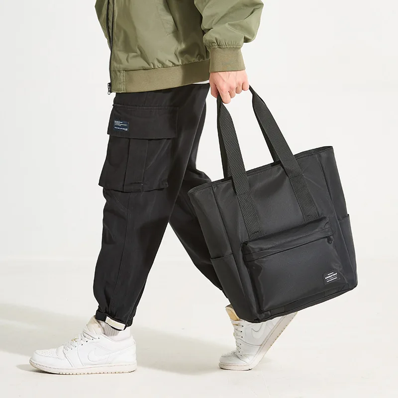 New Fashionable Shoulder Bag, Casual Large Capacity Men's and Women's Handbag, Simple Tote Bag, Waterproof Student Bag thumbnail 6
