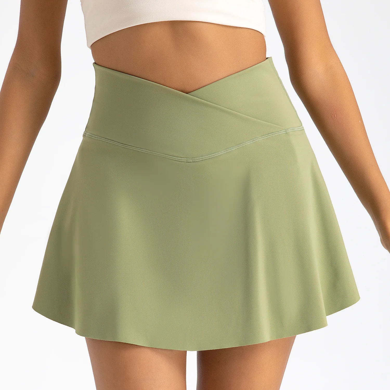 Women Pleated Tennis Skirt with Pockets Shorts Athletic Skirts Crossover High Waisted Gym Golf Skorts Workout Sports Skirts thumbnail 5
