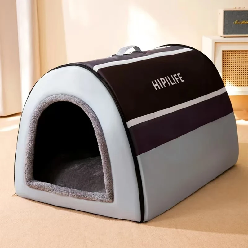 Removable Dog Warm House Washable Pet bed for Large Medium Dogs Travelling Portable Classic Design Pet House Sleeping Bed thumbnail 5