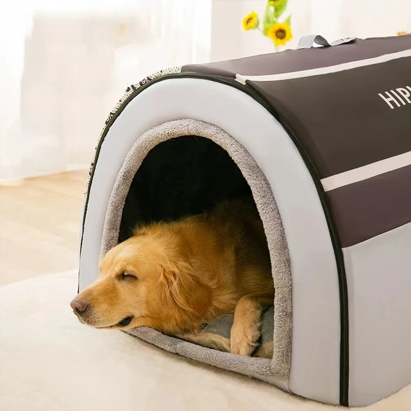 Removable Dog Warm House Washable Pet bed for Large Medium Dogs Travelling Portable Classic Design Pet House Sleeping Bed thumbnail 3