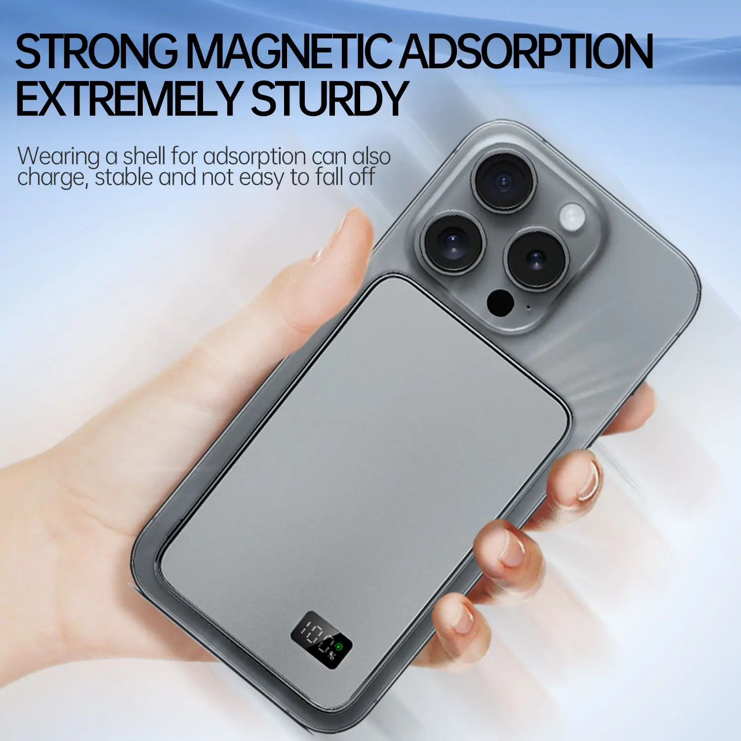 Ultra Thin Power Bank for MagSafe,Magnetic Wireless Fast Charging LED Display Portable Battery For iPhone Samsung Phone Airpods thumbnail 5