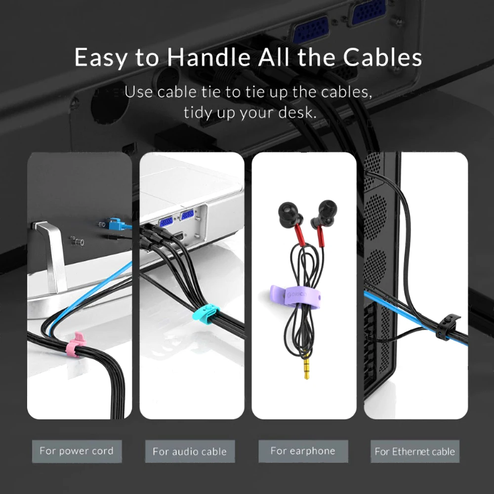 4-20pcs Silicone Cable Winder Organizer Earphone Clip Phone Charging Wire Cord Management Buckle Straps Line storge Holder Clips thumbnail 2