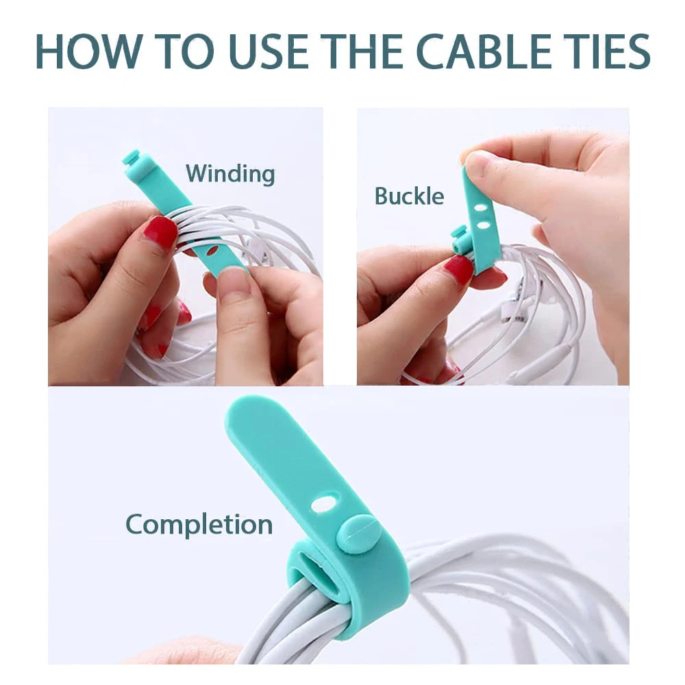 4-20pcs Silicone Cable Winder Organizer Earphone Clip Phone Charging Wire Cord Management Buckle Straps Line storge Holder Clips thumbnail 5