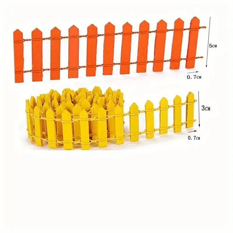 Fairy Garden Mini Fence, 35.5 Inch Wooden Miniature Picket Fence Border Decoration, Suitable For DIY Bonsai, Succulents, Flower thumbnail 5