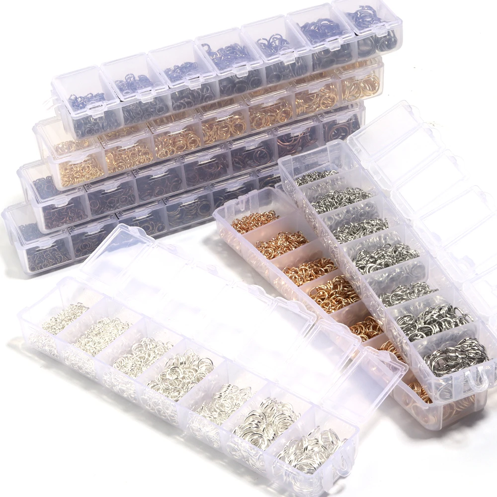 One Set Box Jump Rings Split Rings Link Loop Box 3 4 5 6 7 8 10mm Jump Rings Connector For DIY Jewelry Making Necklace Bracelet thumbnail 2