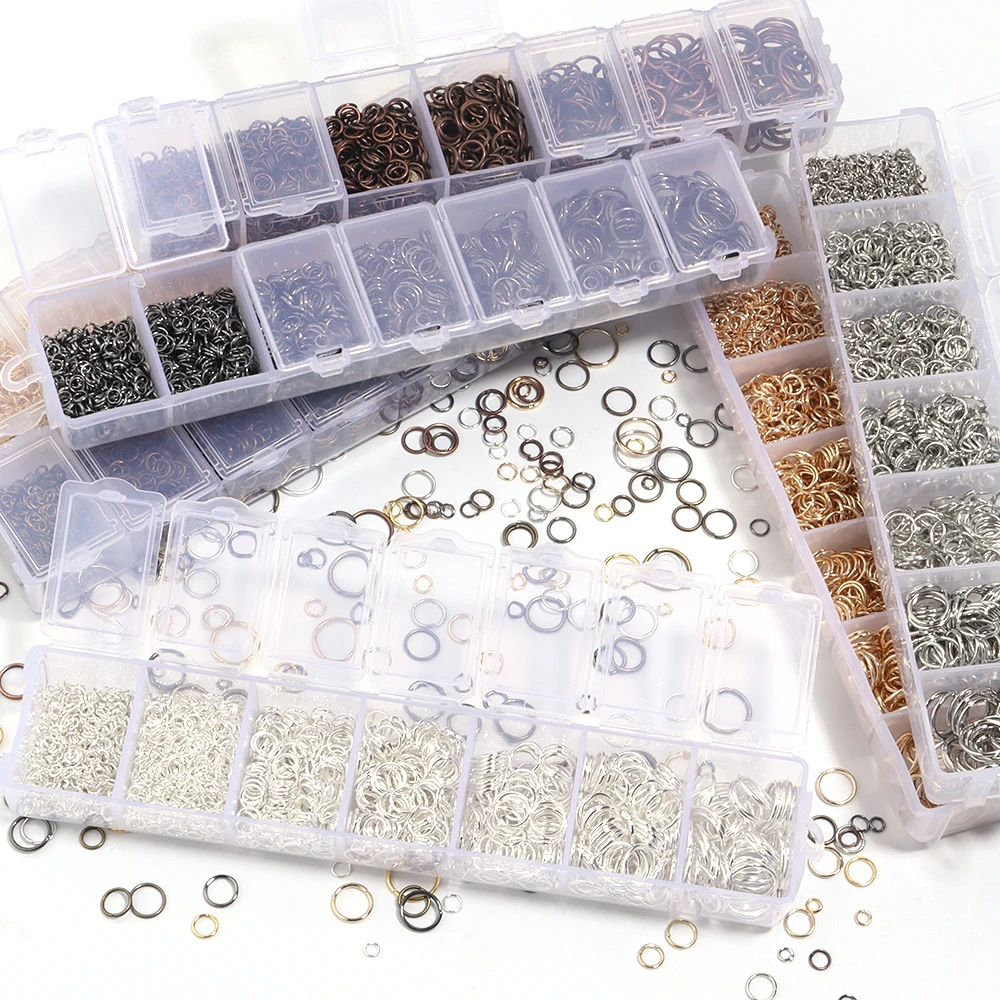 One Set Box Jump Rings Split Rings Link Loop Box 3 4 5 6 7 8 10mm Jump Rings Connector For DIY Jewelry Making Necklace Bracelet thumbnail 4
