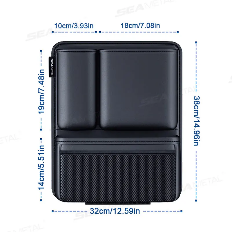 SEAMETAL Leatherette Car Trunk Organizer Large Capacity Seat Back Storage Bag with 4 Pockets Multifunction Use for Car Trunk SUV thumbnail 2