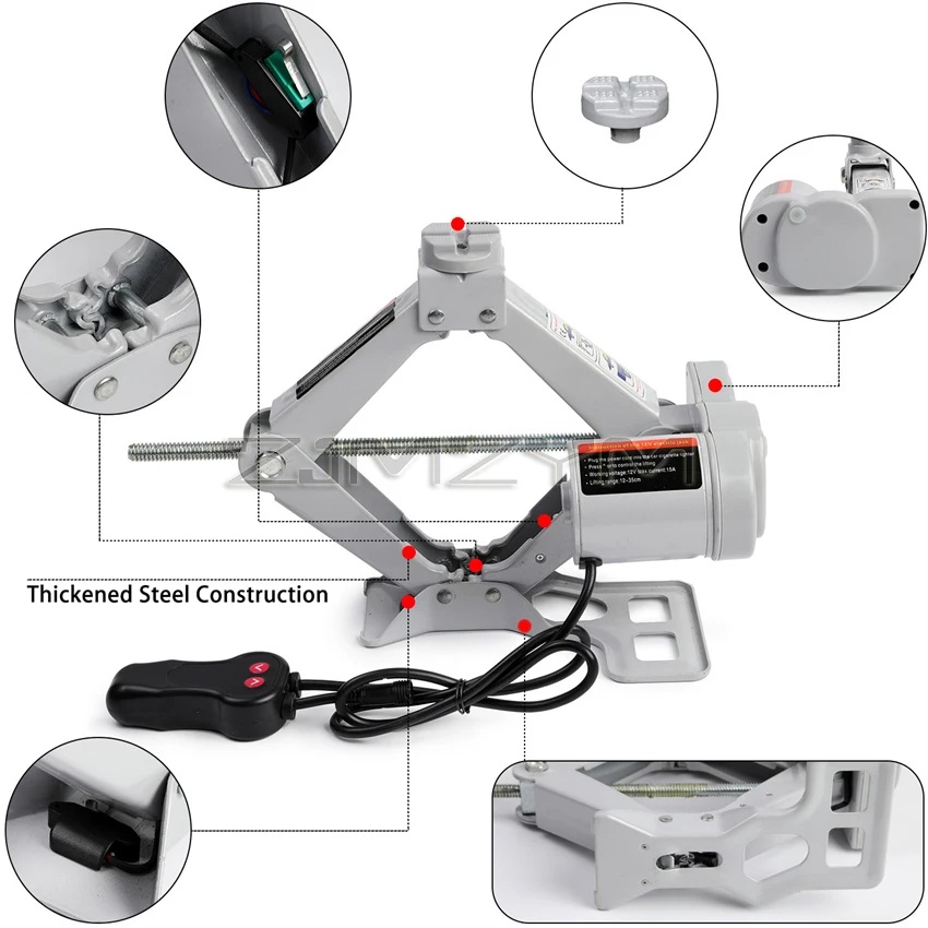 Electric Jack 12V Car Lifting Tool Jack Scissors Electric Jack Wheel Disassembly Aid Auto Repair Tool Car Electric Lifting Tools thumbnail 2