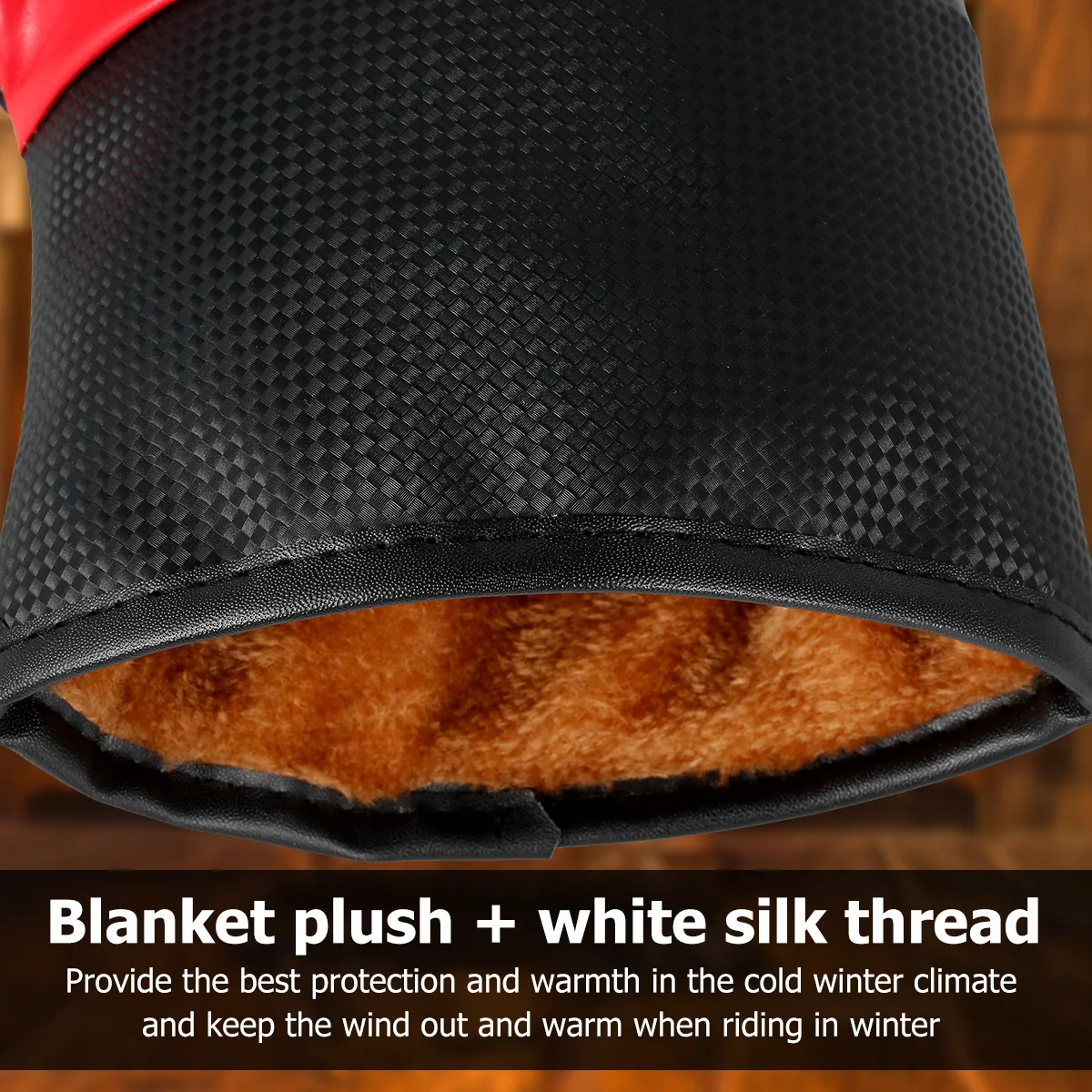 1Pair Motorcycle Handlebar Muffs Protective Motorcycle Scooter Thick Warm Grip Handle Bar Muff Rainproof Winter Warmer Gloves thumbnail 3