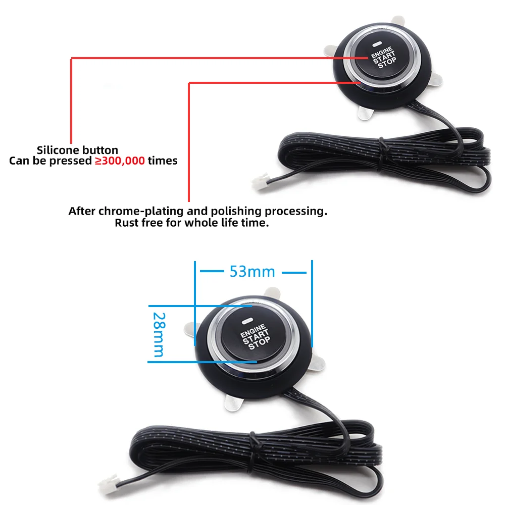 Car Alarm With Autostart Push One Button Auto Start Stop Keyless Entry System Smart Key Remote Start Kit Automotive Accessories thumbnail 5