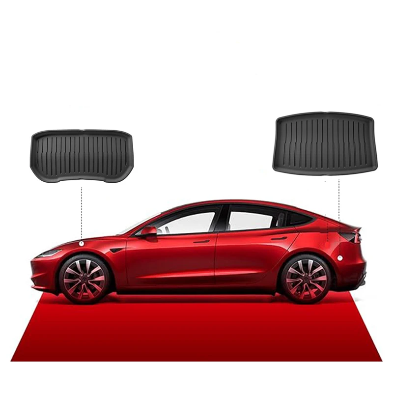 for Tesla Model 3 / Y Front Rear Trunk Mats Upgrade TPE Lower Storage Box Pads Protective Cover Cargo Liner Trunk Tray Floor Mat thumbnail 4
