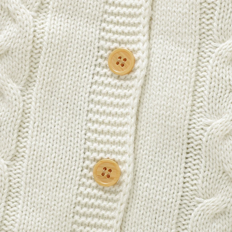 Newborn Baby Romper Knitted Infant Boy Girl Jumpsuit Outfits Long Sleeve Autumn Kid Clothes Hat 2PCS 0-9M Overalls Fashion Solid thumbnail 3