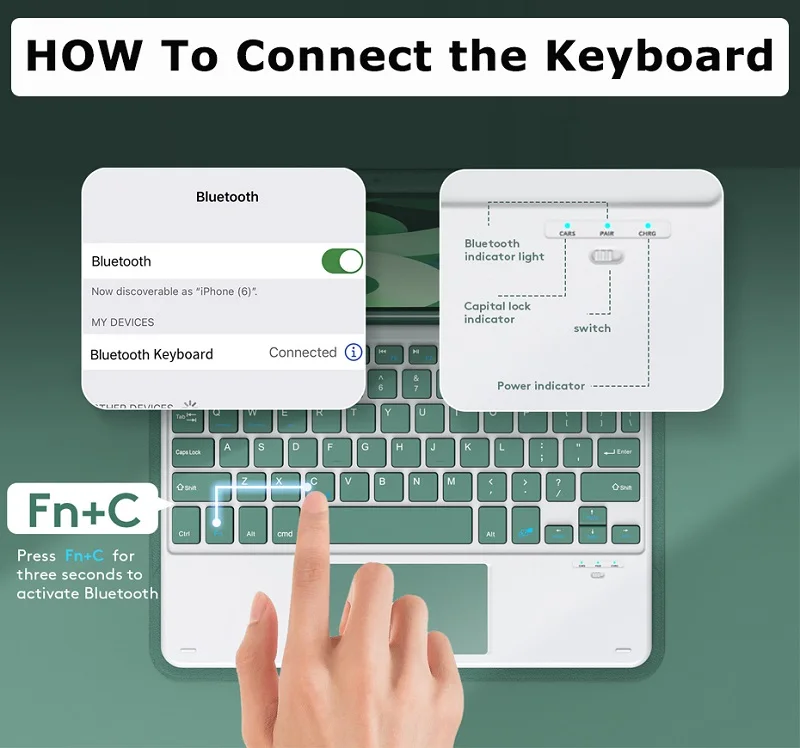 Bluetooth Keyboard and Mouse Set for iPad Pro Air 2024 for Xiaomi Samsung Tablet Phone Universal Wireless Keyboard 10 inch thumbnail 5