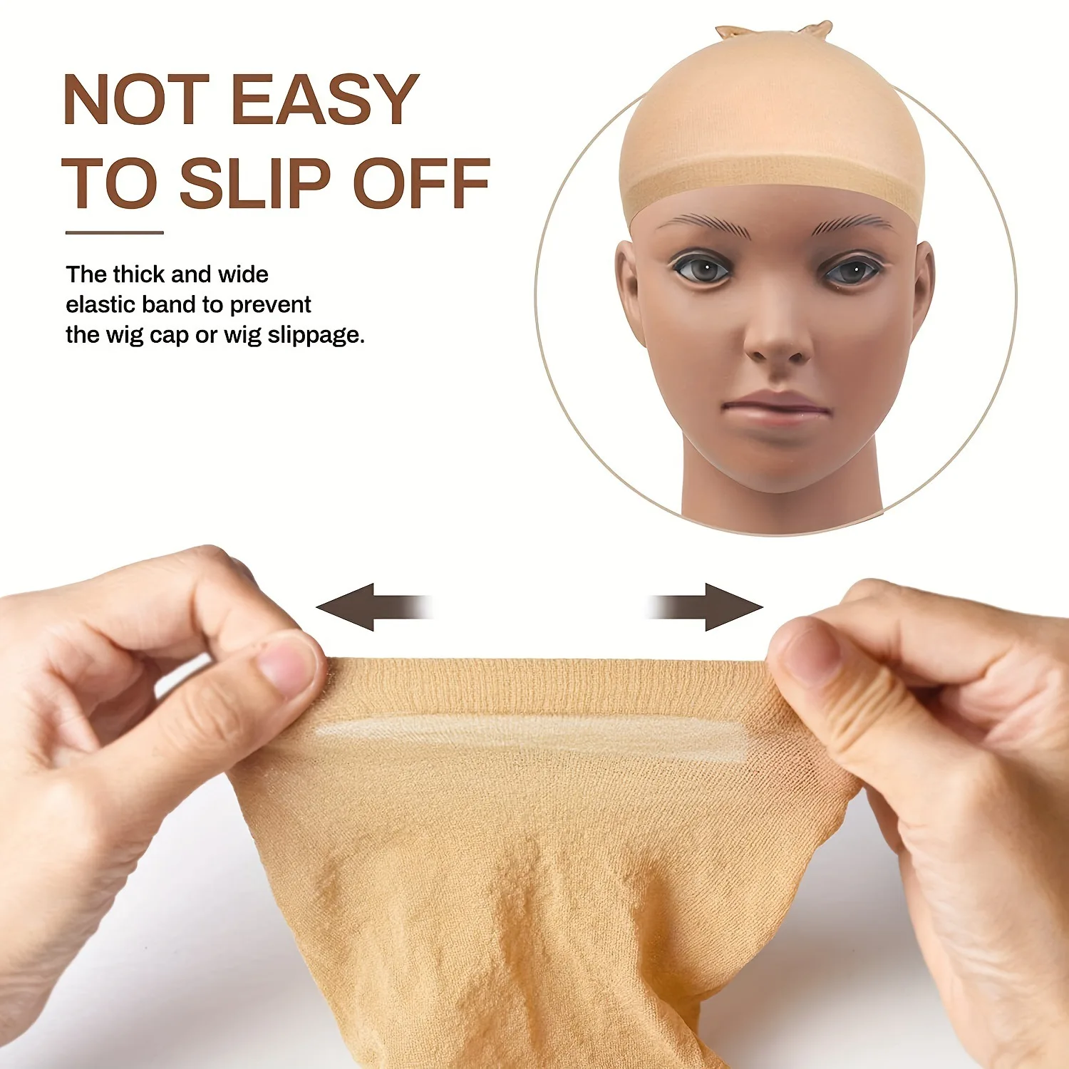 Stretchy Mesh Wig Caps 2 10 12 20Pcs/Pack Light Brown Colo Wig Caps Hair Nets Weave Hairnets for Cosplay, Daily Use thumbnail 5