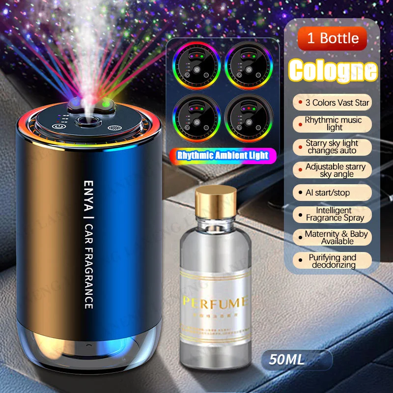 Car Air Fresheners 3 Colors Starry Sky Top Car Essential Oil Fragrance Diffuser Smell Aromatherapy Scent Air Refresher