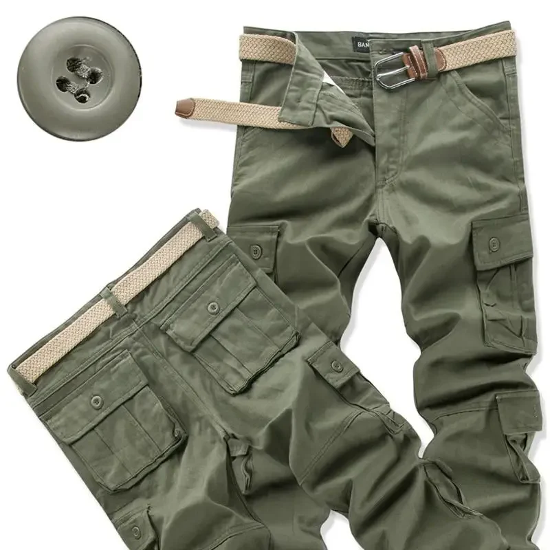 Men's Spring Autumn Loose-fit Straight-leg Cargo Pants Multi-pocket Casual Pants Trousers For Men thumbnail 3
