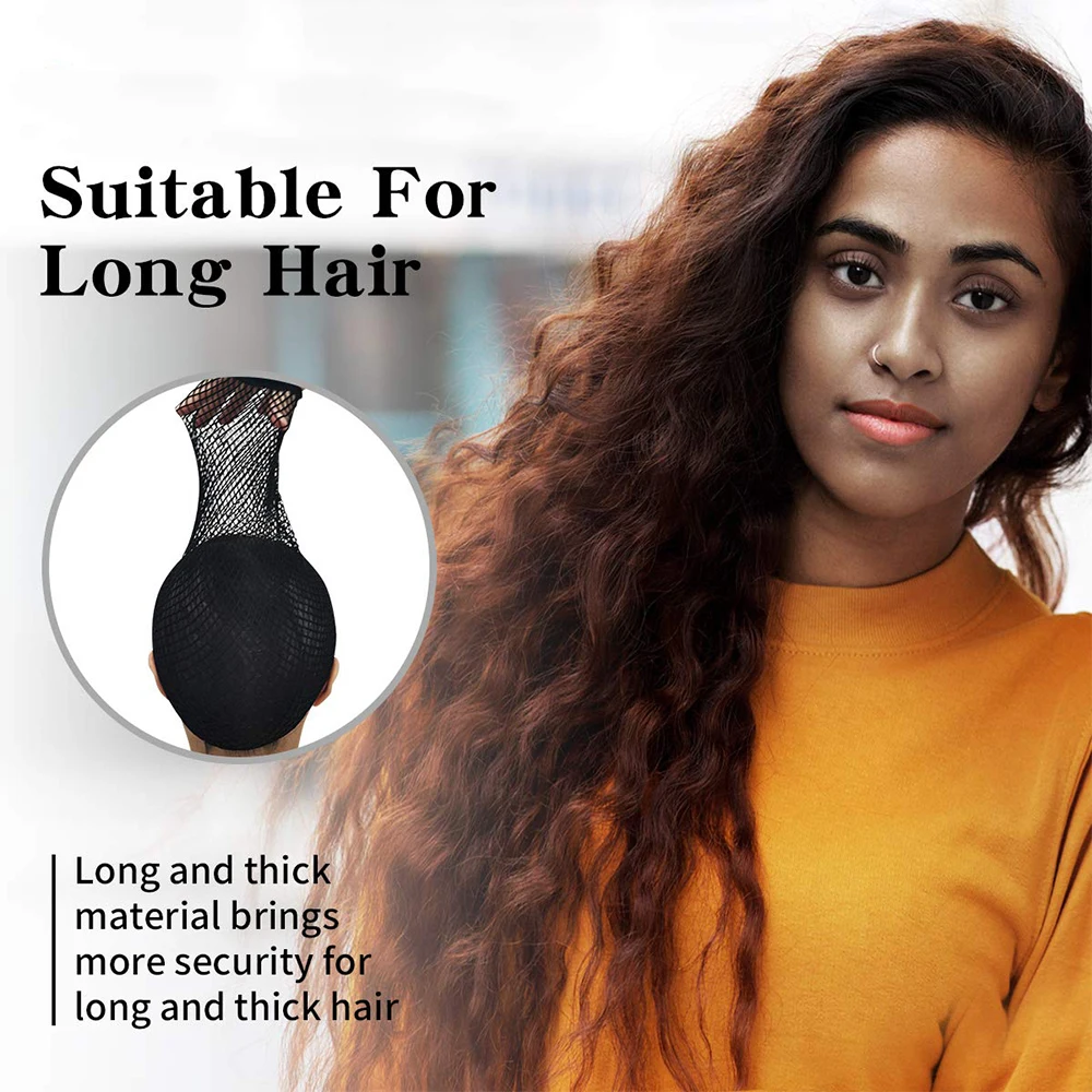 1x BLACK HAIR ELASTIC WIG CAP FISHNET LINER WEAVING MESH STOCKING SLEEP NET thumbnail 4