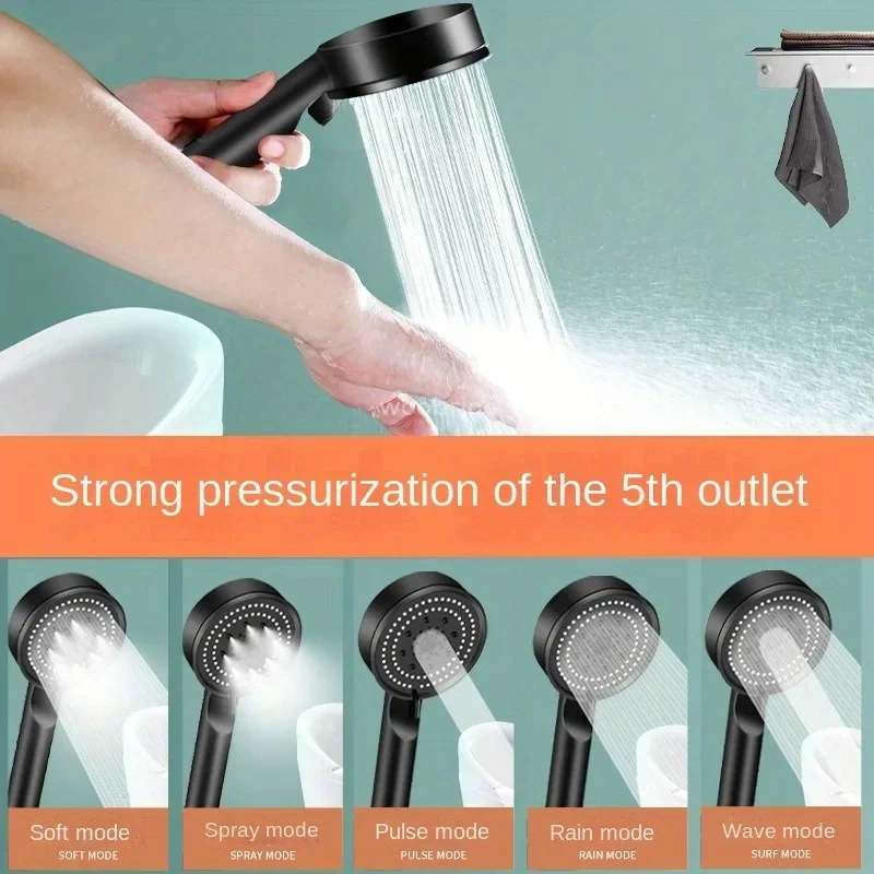Bathroom Replete for Shower High Pressure Shower Head Turbo Shower Phone 5 Molds Saving ShowerHead Bathroom Accessories thumbnail 3
