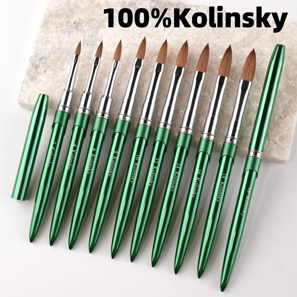 New High Quality Kolinsky Acrylic Nail Brush New Product Metal 100% Pure Kolinsky Brush for Acrylic Nails Sizes 2-18 Nail Tool thumbnail 6